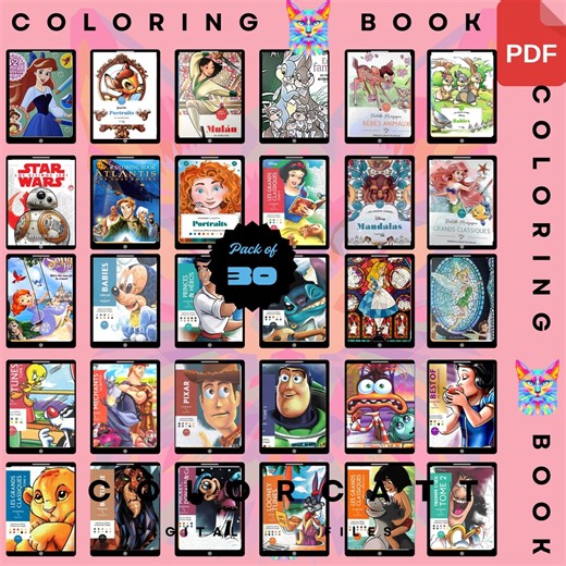 3000 Mystery Color by Number Mega Collection | Classic Cartoon and Movie Scenes | Digital PDF Coloring Book | Procreate and Tablet Ready - Etsy