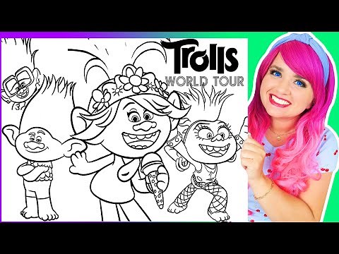 Coloring Trolls 2 Coloring Pages | Poppy, Queen Barb, Tiny Diamond & Branch Coloring Videos