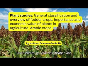 Classification and overview of fodder crops Importance and economic value of plants in agriculture.