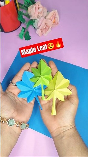 DIY Paper Maple Leaf 🍁 | Easy Autumn Leaf Craft |\rBeautiful Handmade Paper Decoration #shorts