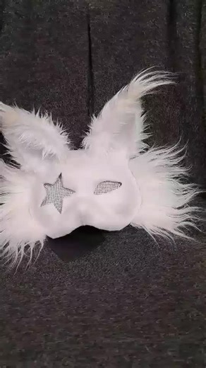 Star-eye White Cat Mask : Handmade Faux Fur Therian Mask Doup - Etsy