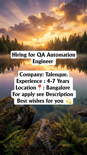 Hiring for QA Automation Engineer/12 Apr2026 #hiring #youtubeshorts #viralvideo #engineering