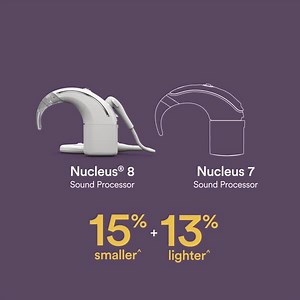 2.2K views · 116 reactions | Smaller and lighter than ever, the Nucleus 8 Sound Processor is designed to take comfort to the next level. Find out more. https://bit.ly/3D2iHMG | Cochlear Americas | Facebook