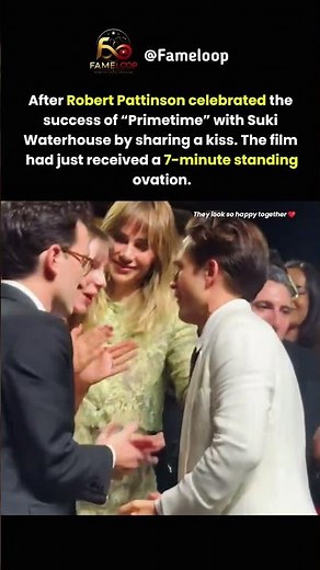 Robert Pattinson Kisses Suki Waterhouse After "Primetime" Gets 7-Minute Standing Ovation #shorts