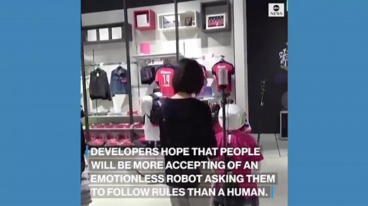 Social distancing robot reminds people of virus rules