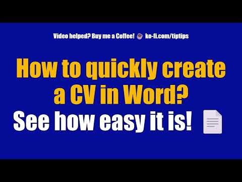 How to quickly create a CV in Word? See how easy it is! 📄