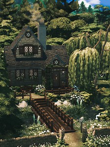 Sims 4 No CC Cottage Starter Home Build with Landscaping