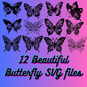 12 Butterfly SVG Multilayer Laser Cut Files Monarch Butterfly Cricut - Etsy