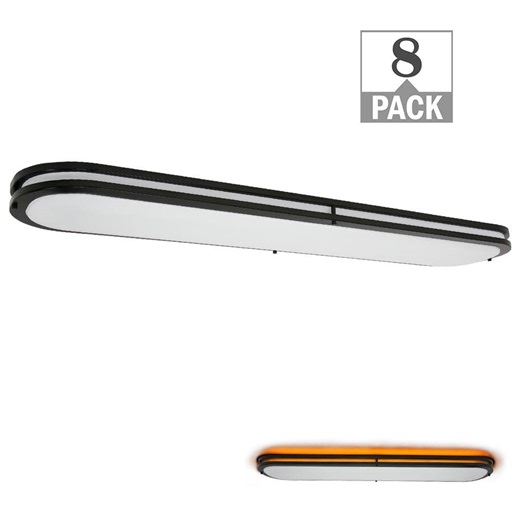 Reviews for Commercial Electric 8-Pack Orbit 46 in. x 10 in. Matte Black Linear LED Flush Mount Ceiling Light Night Light 4160LM 64W Adjustable CCT | Pg 1 - The Home Depot