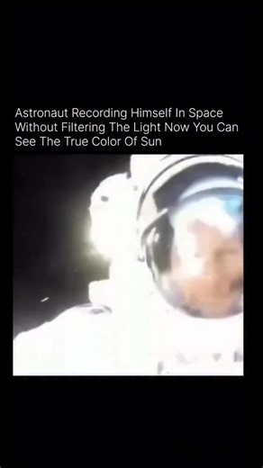 ORMOUS 🌒 on Instagram: "What you’re seeing is the Sun’s true color — something we never see from Earth. From the ground, the Sun looks yellow, orange, or red because Earth’s atmosphere scatters shorter wavelengths like blue and violet, a process called Rayleigh scattering. This filtering makes sunlight appear warmer in color. In space, without the atmosphere, the Sun shines pure white, emitting all visible wavelengths equally. It’s like a full rainbow compressed into a single point of light. As