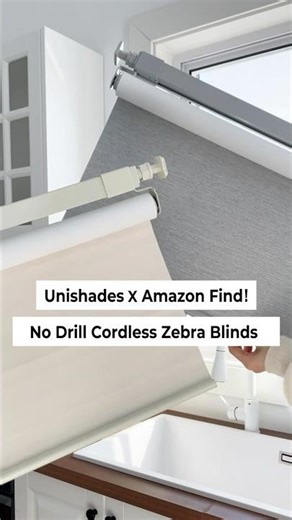 Gray & Beige No-Drill Cordless Roller Shades