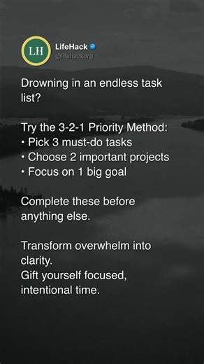 LifeHack: 3-2-1 Priority Method