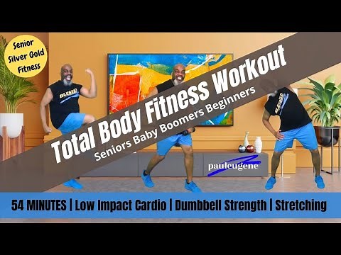 Senior Baby Boomer Total Body Fitness Workout | Low Impact Cardio | Strength | Stretching | 54 Min.