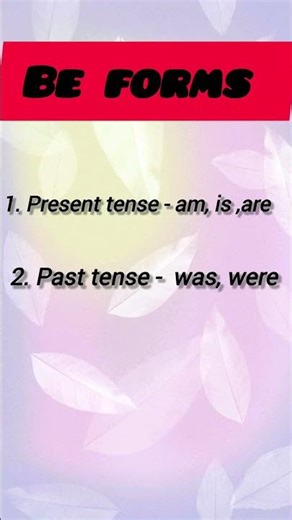 BE forms in English with tenses#englishgrammar