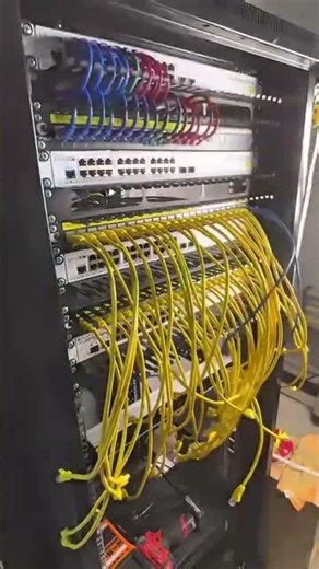 Network Rack and details#network#ccna #serverrack Patch Panel Installation and Server Rack Cabling