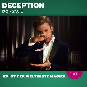 Der weltbeste Magier startet heute seine Zweitkarriere beim FBI: Verpasst nicht unser neues Crime-Highlight "Deception". | SAT.1