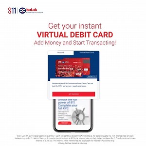 105 shares · 197 comments | Choose Kotak Mahindra Bank to open a digital 811 savings account. Use your #Aadhaar details to get an 811 Digital Bank Account instantly With 811 you get, ✔ Up to 6%* interest p.a. ✔ Zero Balance Account ✔ 100+ Mobile Banking feature *Terms & Conditions apply. #Giving Aadhaar details is voluntary | Kotak Mahindra Bank Ltd. | Facebook