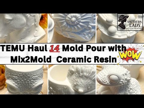 1. Huge TEMU Silicone Mold Haul 🎉 DIY Ceramic Resin Pour 14 Molds 😲