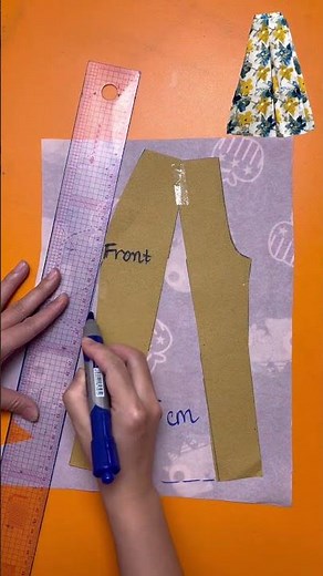 Wide Flared Pants Pattern Design Tutorial #sewing #diy #pattern #patternmaking #patterndesign