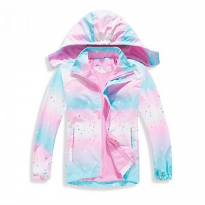 MGEOY Girls Rain Jackets Lightweight Waterproof Hooded Raincoats Windbreakers