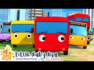 Busy Buses Song | Nursery Rhyme & Kids Song - ABCs and 123s | Learn with Little Baby Bum
