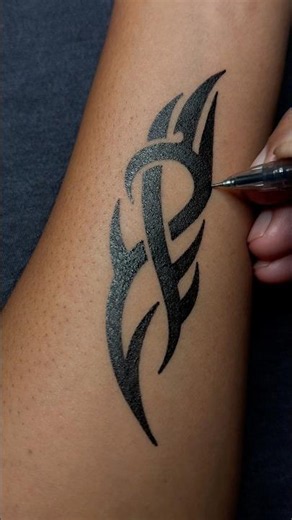 Tribal tattoo design | Gel pen 🖊️ art …….#tattoo #art #diytattoo