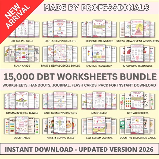 DBT Mega Bundle. Dialectical Behavior Therapy. Distress Tolerant Skills. Mindfulness Skills. Therapist Resources. Client Tools. Workbooks - Etsy UK