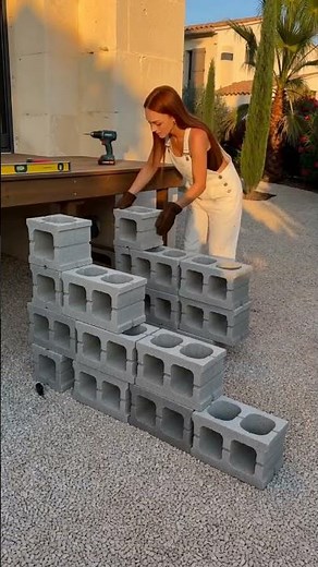 DIY Cinder Block & Wood Deck Stairs – No Mortar, No Concrete! 🔨