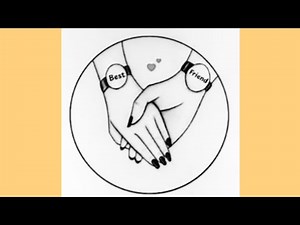 Best Friend Hand Drawing for beginners/Bff drawing easy step by step