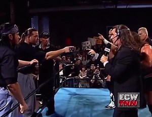 Rob Van Dam returns to ECW TV following his Injury that caused him to relinquish his Television Title during his historic reign He returns to a huge ovation - Standing up to Rhino and The Network ECW on TNN April 14th, 2000 @TherealRVD | @Rhyno313 | Anthony Alimondo