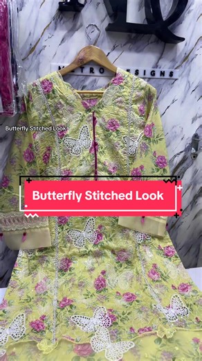 Most viral butterfly design stitched sample Note: Stitching facilities available after Eid For booking 923442867554 #mariab #foryou #butterfly #trendingvideo