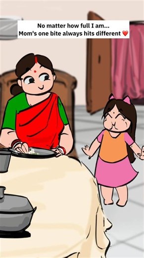 Even With a Full Stomach, Mom’s One Bite Hits Different ❤️ | Relatable Animation Shorts | #ytshorts