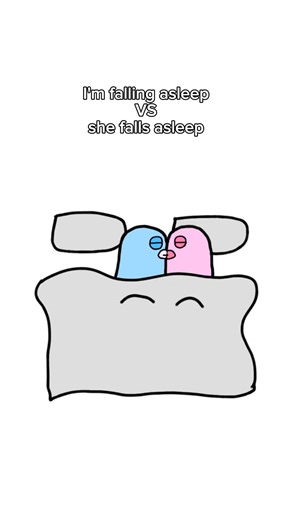 i’m falling asleep VS she falls asleep💀 #animation #funny #cartoon #moopy