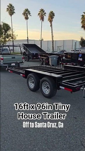 16ft x 96in wide 7k Tiny House Trailer for a Offgrid build in Santa Cruz CA #tinyhousetrailer