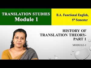 Translation studies | Module 1| Christ OpenCourseWare