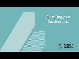 Accessing your Reading Lists