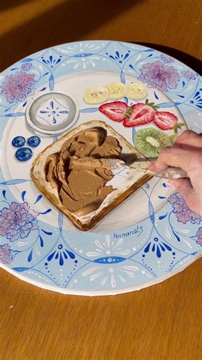 Creating Peanut Butter Toast Art: 3D Painting Process