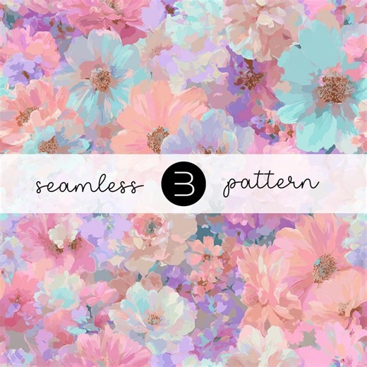 Soft Blended Pastel Floral Seamless Pattern - Dreamy Romantic Flower Design - Etsy