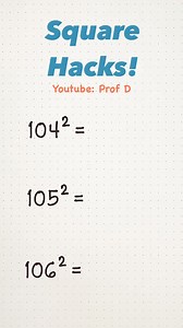 37K views · 270 reactions | Square Hacks: Quick Tricks for Perfect Squares Every Time! | Prof D | Facebook