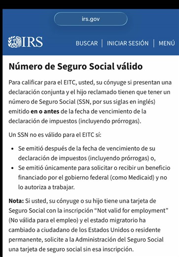 Reclama tu EITC: Requisitos del SSN para el IRS