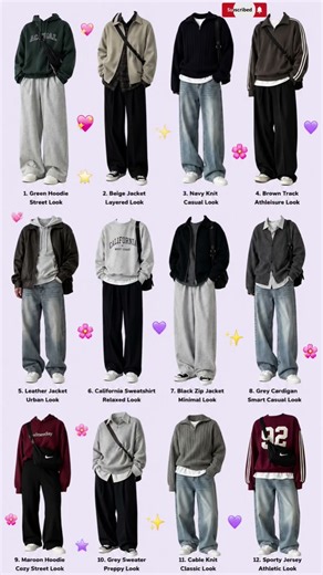 12 Cozy Streetwear Outfit Ideas with Hoodies, Knitwear & Baggy Pants | Fashion Inspo ✨ #shorts