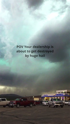 DARK Skies, BIG #Hail Threaten Car Dealership