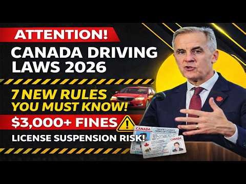 Canada Driving Laws 2026 Update 7 New Rules You Must Know | $3,000+ Fines & License Suspension Risk