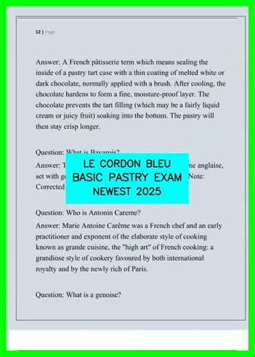 LE CORDON BLEU BASIC PASTRY EXAM NEWEST 2025 video