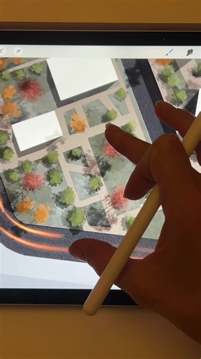 landscape 2d rendering | 2d hand visualisation