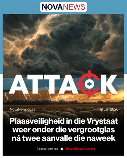 Nova News on Instagram: "Diepe skok en ontsteltenis heers ná twee plaasaanvalle die afgelope naweek waarin 'n bejaarde boervrou en 'n boer ernstig aangerand is. Lees alles daaroor op novanews.co.za - skakel in bio. #NovaNews #Plaasaanval #Vrystaat"