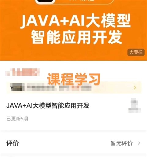 JAVA AI大模型智能应用开发精品课程完整版学习