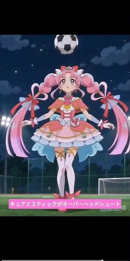 キュアミスティックがオーバーヘッドシュート#名探偵プリキュア#ai #アニメ キュアアルカナシャドウ変身比較#たんプリ