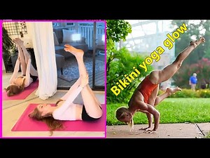 My morning yoga practice, yoga bikini, hot yoga