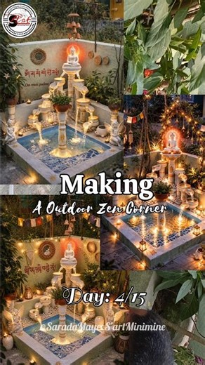 DIY zen waterfall handmade fountain corner making at home 🍃 #shorts #short #ytshorts #diy #zencorner